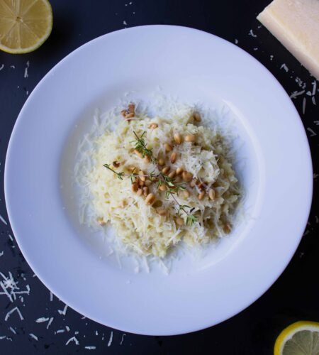 Low FODMAP Risotto met citroen, geitenkaas en tijm