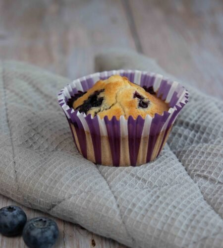 Muffins met blauwe bessen en vanille (low FODMAP + glutenvrij)